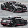 Diecast Model Cars 1 24 AUDI R8 V10 Plus Alloy Performance Sports Car Model Diecast Metal Toy Racing Car Model Simulation Sound and Light Kids Gift