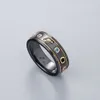 Black White Ceramic Cluster Band Rings bague anillos for mens and women engagement wedding couple jewelry lover gift2487