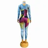 Scene Wear Women's Birthday Celebrate Jumpsuit Prom Nightclub Women Singer Dance Leggings Sky Blue Colorful Ab Rhinestones Bodysuit