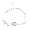 Braccialetti con ciondoli Bracciale a maglie a catena color oro rosa di lusso per donne da donna brillanti gioielli in cristallo con zirconi cubici Mini Cz opale pavimentato