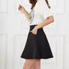 Skirts For Woman Black Pocket Shorts Skirt Women S Basic Safety Pants School Flared Casual Mini Skater Medium Pleated