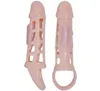 Silicone maille pénis manchon vibrateur anneaux de pénis extension de pénis Vibration pénis agrandissement jouets sexuels pour Men8680722