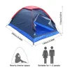 Utomhus campingtält 2 personer Doublelayer vattenbeständig med väska bärbar ultralätt backpacking vandringsresor 240220