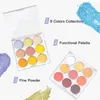 FSIXCL 2023 Lente 9 in 1 Case Solid Powder Gradient Nail Glitter voor Art Manicure Ontwerp Zomer Pigment Stof 240219