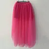 Jupes Fille Tulle Jupe Élégante Taille Haute Pour Femmes Couleur Unie Fête Légère Avant Court Dos Long Doux