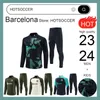 24 25 kinderen BarcelonaS Jas met halve rits Voetbal TRACKSUIT trainingspak HEREN voetbal chandal futbol ANSU FATI MEMPHIS chandal jogging Survetement Jerseys