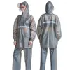 Mode imperméable imperméable costume hommes femmes manteau de pluie et pantalon ensemble cyclisme moto à capuche randonnée veste extérieure porter