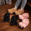 Chinelos Engraçado Urso Sapatos de Algodão para Calor e Conforto em Casa Interior Saco Salto Outono Inverno Garra Bonito