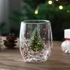 Vinglas 300 ml Unik tekopp BPA Kaffeglas Moverble Glitter Sequin Drinking Good Grip Christmas Tree Milk Gift