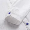 Chemisiers femme mode femme chemisier 2024 printemps été imprimé chemise col montant couleur bouton coton lin