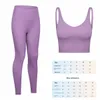 Sport-BH, Yogahose, Leggings, ll-Leggings, Align-BH, Luxus-BH, Designer-BH, Align Yoga Lemon Set, Damen, 2-teilig, Sportbekleidung, 4–12 Größen, Gym Top, Designer-Leggings, Yoga-Set