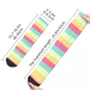 Chaussettes pour hommes Crazy Sock pour hommes Harlequins Rainbow Rayé Classique Ligne Minimale Motif Hip Hop Harajuku Crew