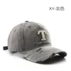 2024 Hot Sellig Football Professional Soccer Hat Female Autumn and Winter Washed-out Vintage Ripped Letter-Printing Peaked Cap Outdoor Male