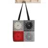 Сумки для покупок 2024, бандана-шопер, красная сумка-тоут с принтом, женская сумка в стиле Харадзюку для девочек, женская сумка на плечо, холст