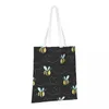 Shopping Bags Bumble Bees Print Reusable Grocery Folding Totes Washable Lightweight Sturdy Polyester Gift