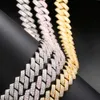 TUHE Jewelry 14Mm 2 Rows Real Gold Plated S VVS Moissanite Pass Diamond Tester Cuban Link Chain Necklace