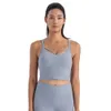 Yoga Outfit LU-17 Fitness Courir Soutien-gorge Côtelé Sous-vêtements de sport Femmes Haute intensité Gilet Antichoc Rassemblement Sportswear Cross-Shape Débardeurs avec coussinet