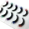 False Eyelashes 5 Pairs Fluffy Colored Lashes 3d Color Mink Wholesale Dramatic Natural Extension Make Up