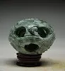SPLENDIFEROUS JADE HANDCARVED 3 LAYERS PUZZLE BALL WITH BASE gtgtgt 7986040