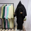 Ropa étnica Mujeres musulmanas Vestido de manga de murciélago con Hijab Ramadán Dubai Abaya Bufanda Robe Eid Oración Ropa Islámica Árabe Kaftan