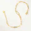 Charm Bracelets 14k Gold Plated Korean Fashion Jewelry Simple Metal Winding Open Bracelet Elegant Women's Daily Hundred Matching