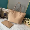 Borsa media Borsa tote in pelle di vacchetta Borsa a tracolla Borse per la spesa firmate Stampa classica di lettere Tasca interna con cerniera Pochette di alta qualità in vera pelle con portafoglio