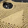 9A Tote Bag Designer tas raffia Strozak strandtas dames Mesh Hol Geweven voor de Zomer Strozak Zwarte abrikoos zomer geweven tas Vakantietas Boodschappentas met grote capaciteit