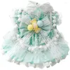 Hondenkleding Lolita Groene Rok Kleding Jurk Snoep Handwerk Hondenkleding Mode Kawaii Klein huisdier Kostuum Lente Zomer Ropa Para Perro