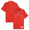 Men's Polos F1 2024 Team T-shirt Nieuwe Formule 1 Racing Mens Polo Shirts T-shirt Motorsport No.16 en No.55 Driver Red T-Shirt-fans Shirts Jersey AUF2