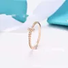 Tiffiny Rings Designer Kvinnor Originalkvalitet Band Rings Diamond Ring 18K Rose Gold Plating for Women Fashionable and Versatile Simple Ring