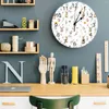 Wandklokken Pasen Lente Bloemen Planten Bladeren Ei Konijn Gedrukte Klok Moderne Stille Woonkamer Home Decor Hangend Horloge