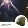 Bérets Chapeau d'hiver avec lumière LED rechargeable imperméable à l'eau haute luminosité pour le jogging de nuit unisexe