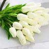 Flores decorativas 150 tulipanes artificiales de tacto real falso Holanda PU ramo de tulipanes flor de látex tulipán blanco (blanco)