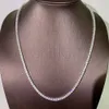 Mode smycken 3mm 4mm 5mm Diamond Sterling Sier Iced Out Tennis Necklace Hip Hop Moissanite Chain