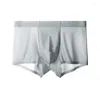 Underpants Men Boxer Shorts Sexy Underwear Ice Silk Male Panties Plus Size Cueca Masculina Hombre Slips Penis Pouch Boxers