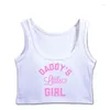 Kvinnors tankar Ddy's Little Girl Print Design Sexig Slim Fit Crop Top Sugar Baby Humor Fun Flirty Style Tank Topps Högkvalitativ bomullskamisol