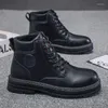 Boots Autumn Men's Wear Resistant Waterproof High-top Yellow Soft Bottom Casual Work Shoes Clothes Anti-slip Ankle For Men