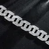 25mm Baguette D Color Moissanite Sterling Sier Custom Cuban Link Chain Necklace