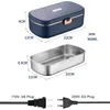 220V 110V EU US Plug Electric Heated Lunch Box Heater Stainless Steel Student Office Home Food Warmer Heating Container Set 240219