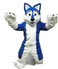 Costume de mascotte de chien Husky de loup gris en fourrure d'Halloween, personnage de thème animé, taille adulte, carnaval de Noël, fête d'anniversaire, tenue fantaisie