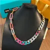 Designer punk Necklaces Man Diamond Cuban Chains Bracelets Luxury Brand jewelry hand chain for Charm Men Hip Hop Chokers Relief flower Coarse Link chain Bracelets