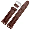 Genuine Leather Strap For Watchband 17mm 19mm Sweatproof Bracelet Belt with Steel Stainless Clasps Men Watch Accessories 240221