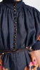 Acadian 2024 ربيع/الصيف أزياء جديدة ملابس النساء الصغيرة مرتفعة عنق الأكمام الزر المصغرة مع حزام
