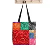 Shopping Bags 2024 Shopper Bandana Red Print Tote Bag Women Harajuku Handbag Girl Shoulder Lady Canvas