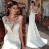 2024 Berta New Modest Long Sheath Wedding Dresses Jewel Neck Lace Appliques Slim Illusion Spring Summer Bridal Gowns Vestidos De Noiva