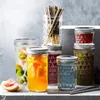 Depolama Şişeleri 250ml Mason Kavanozları Kapaklar ile Canning Jelin Jam Bal Düğün İddiası Duş Duş Bebek Mamaları 4 PCS