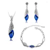 Necklace Earrings Set Crystal Rhinestones Earring Jewelry Women Multi Color Necklac Wedding Accessories Bride