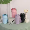 Garrafas de água caneca de café de viagem com copo de isolamento para beber com uma mão abertura superior portátil isolada de aço inoxidável