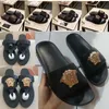 designer Sandals Italy Slippers paris New Rubber Slides Sandals Black gold Women Men Slipper Flat Flip Flops Womens Fashion Striped Beach