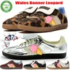 Nieuw product 2024 Wales Bonner Leopard Pony Originele ontwerper Casual schoenen Pharrell Humanrace Vegan White Fox Zwart Gum Red Trainers Roze Crème Groen Platform Sneake